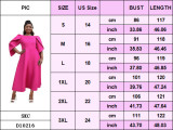 Plus Size Women Party Ruffle Sleeve Dress