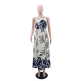 Women Holidays Printed Casual Sleeveless Dress