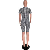 Summer Fashionable casual print T-shirt and shorts 2-piece set