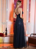 Women Summer Sequined Sexy Suspender Backless Evening Dress（Processing time need 3-6 days）