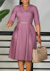 Women Elegant Solid Five-quarter Sleeve African Dress