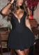 Women's Sexy Summer Puffy V-Neck Sleeveless Dress