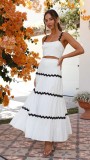 Women's Summer Sexy Strap A-line Two Piece Skirt Set