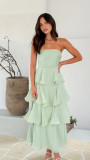 Women's Summer Sexy Fashion Low Back Strapless Cake Dress