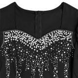 Women's Elegant Chic Beaded Fashionable Evening Dress