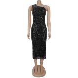 Women's Elegant Sequined Slim Fashionable Long Dress
