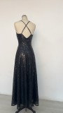 Women Summer Sequined Sexy Suspender Backless Evening Dress（Processing time need 3-6 days）