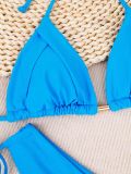Women's Blue Low Back Two Piece Bikini Swimsuits