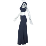 Women's Elegant and Casual Sexy Sleeveless Slash Shoulder Two Piece Skirt Set