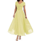 Plus Size Women V-neck Chiffon Formal Party evening dress（Processing time need 3-6 days）