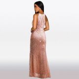 Women's Chic Sexy Sequined Split Fashionable Dress