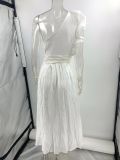 Women's Summer Sexy Solid Color Slash Shoulder Low Back Dress