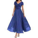 Plus Size Women V-neck Chiffon Formal Party evening dress（Processing time need 3-6 days）
