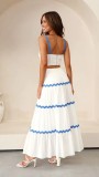 Women's Summer Sexy Strap A-line Two Piece Skirt Set