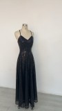 Women Summer Sequined Sexy Suspender Backless Evening Dress（Processing time need 3-6 days）