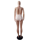 Women's Sexy Halter Neck Side Lace-up One-Piece Swimsuit