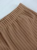 Women's Casual Sleeveless One Shoulder Crop Top Loose Wide Leg PantsTwo Piece Set
