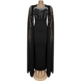 Women's Elegant Chic Beaded Fashionable Evening Dress
