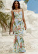 Women's Holidays Sleeveless Lace Trimmed Print Dress