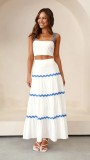 Women's Summer Sexy Strap A-line Two Piece Skirt Set