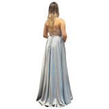 Women's Chic Sexy Shiny Low Back Strap Fashionable Dress