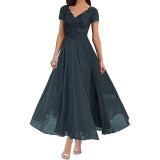 Plus Size Women V-neck Chiffon Formal Party evening dress（Processing time need 3-6 days）