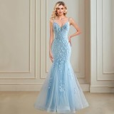 Women suspender V Neck fishtail sexy dress（Processing time need 3-6 days）