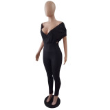 Women's Spring/Summer Sexy V-Neck Off Shoulder Jumpsuits