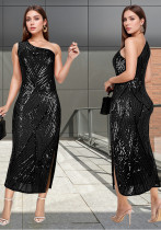 Women's Elegant Sequined Slim Fashionable Long Dress