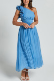 Women's Summer Sexy Solid Color Slash Shoulder Low Back Dress