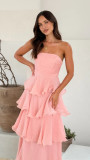 Women's Summer Sexy Fashion Low Back Strapless Cake Dress