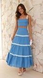 Women's Summer Sexy Strap A-line Two Piece Skirt Set