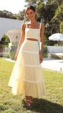 Women's Summer Sexy Strap A-line Two Piece Skirt Set