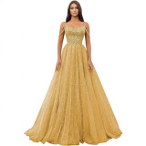 Women sexy off-shoulder suspender dress tulle wedding party ball evening dress（Processing time need 3-6 days）