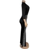 Women's Chic Elegant Beaded Half Sleeve V-Neck Fashionable Dress