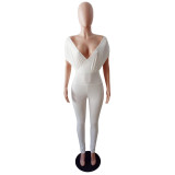 Women's Spring/Summer Sexy V-Neck Off Shoulder Jumpsuits