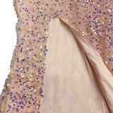 Women's Chic Sexy Sequined Split Fashionable Dress