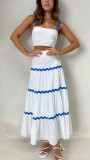 Women's Summer Sexy Strap A-line Two Piece Skirt Set