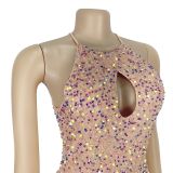 Women's Chic Sexy Sequined Split Fashionable Dress