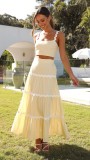 Women's Summer Sexy Strap A-line Two Piece Skirt Set