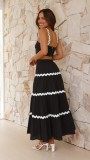 Women's Summer Sexy Strap A-line Two Piece Skirt Set