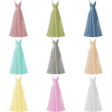 Women suspender tulle lace applique party ball evening dress（Processing time need 3-6 days）