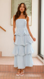 Women's Summer Sexy Fashion Low Back Strapless Cake Dress