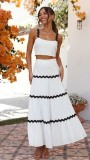 Women's Summer Sexy Strap A-line Two Piece Skirt Set