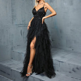 Women suspender mesh evening dress（Processing time need 3-6 days）