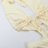 Women's Spring Swimming and Summer Fashion Beaded Hollow Halter Neck Bodysuit