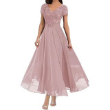 Plus Size Women V-neck Chiffon Formal Party evening dress（Processing time need 3-6 days）