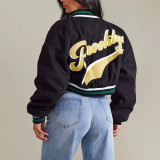 Women's Casual and Street Fashionable Sports Letter Print Jackets