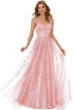Women ball dress lace applique evening dress（Processing time need 3-6 days）