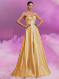 Women's Elegant Sexy Strapless Formal Bridesmaid Cocktail Evening Dress